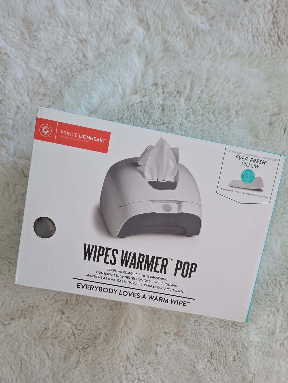 Prince Lionheart Wipes Warmer Pop - White & Grey